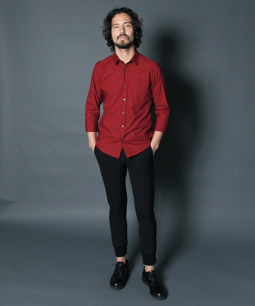 Magine（マージン）の「【Magine】CTN TYPEWRITER STANDARD SHIRTS 3/4SL:コットン タイプライター スタンダード シャツ 3/4　スリーブ（シャツ/ブラウス・メンズ・ホワイト/ブラック/ネイビー/グリーン・44/46/48）」の10枚目の写真