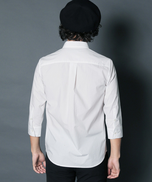 Magine（マージン）の「【Magine】CTN TYPEWRITER STANDARD SHIRTS 3/4SL:コットン タイプライター スタンダード シャツ 3/4　スリーブ（シャツ/ブラウス・メンズ・ホワイト/ブラック/ネイビー/グリーン・44/46/48）」の6枚目の写真