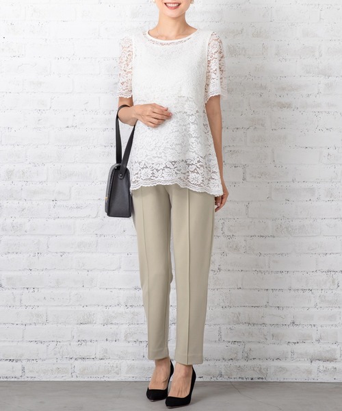 SweetMommy（スウィートマミー）の「ストレッチ センタープレス スリムスラックス [マタニティ]（マタニティウェア/グッズ・レディース・ブラック/ネイビー/グレイッシュベージュ・S/M/L）」の22枚目の写真