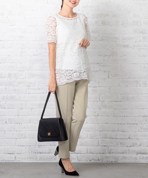 SweetMommy（スウィートマミー）の「ストレッチ センタープレス スリムスラックス [マタニティ]（マタニティウェア/グッズ・レディース・ブラック/ネイビー/グレイッシュベージュ・S/M/L）」の20枚目の写真