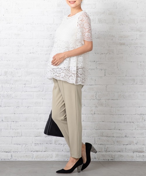 SweetMommy（スウィートマミー）の「ストレッチ センタープレス スリムスラックス [マタニティ]（マタニティウェア/グッズ・レディース・ブラック/ネイビー/グレイッシュベージュ・S/M/L）」の19枚目の写真