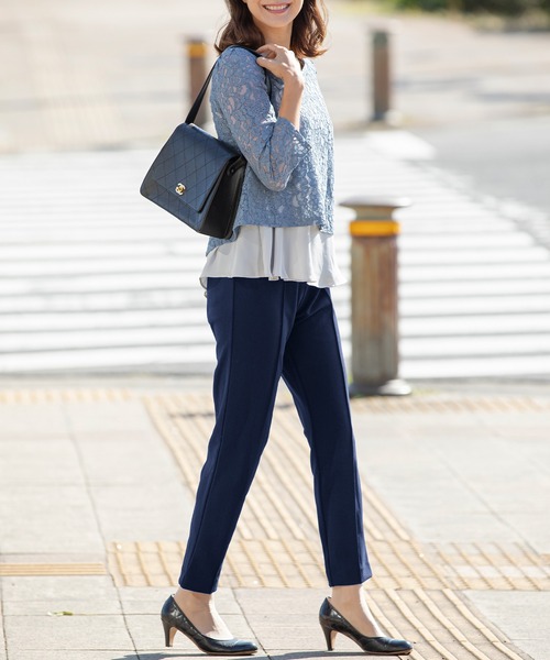 SweetMommy（スウィートマミー）の「ストレッチ センタープレス スリムスラックス [マタニティ]（マタニティウェア/グッズ・レディース・ブラック/ネイビー/グレイッシュベージュ・S/M/L）」の15枚目の写真