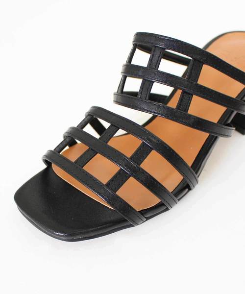 MODE ROBE（モードローブ）の「メッシュスクエアトゥサンダル（サンダル・レディース・ホワイト/ブラック/ブラウン/ベージュ・22.5/23/23.5/24/24.5/25）」の7枚目の写真