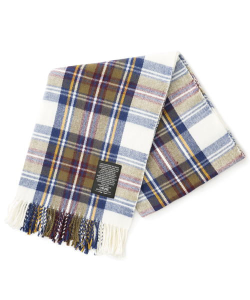 SILAS（サイラス）の「PLAID STOLE（ストール/ショール・メンズ・ホワイト/チャコールグレー/グリーン/オリーブ・ONE SIZE）」の3枚目の写真