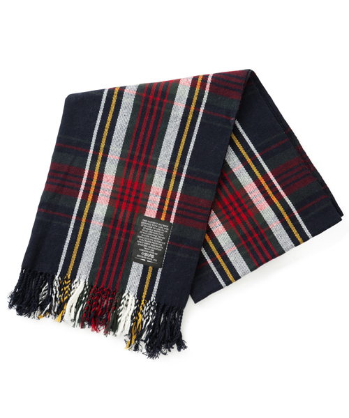 SILAS（サイラス）の「PLAID STOLE（ストール/ショール・メンズ・ホワイト/チャコールグレー/グリーン/オリーブ・ONE SIZE）」の2枚目の写真