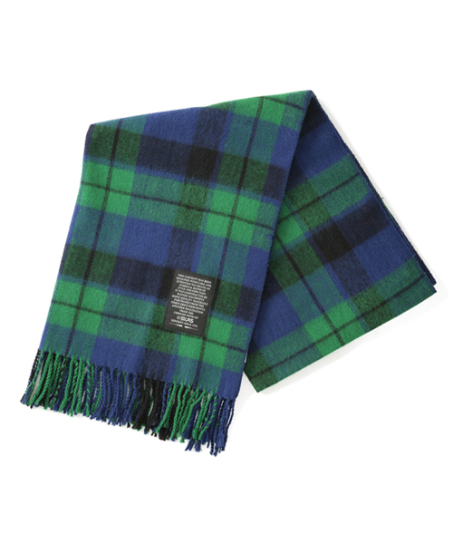 SILAS（サイラス）の「PLAID STOLE（ストール/ショール・メンズ・ホワイト/チャコールグレー/グリーン/オリーブ・ONE SIZE）」の4枚目の写真