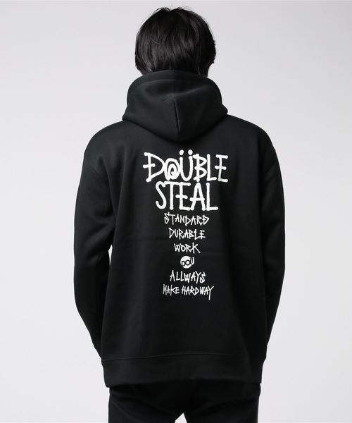 DOUBLE STEAL(ダブルスティール)の「World Logo 裏起毛 パーカー(パーカー・メンズ・グレー系その他2/ブラック×ピンク/グレー系その他/ブラック×ホワイト/ピンク・X-LARGE/LARGE/MEDIUM)」の20枚目の写真