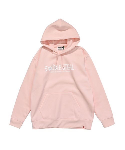 DOUBLE STEAL(ダブルスティール)の「World Logo 裏起毛 パーカー(パーカー・メンズ・グレー系その他2/ブラック×ピンク/グレー系その他/ブラック×ホワイト/ピンク・X-LARGE/LARGE/MEDIUM)」の5枚目の写真