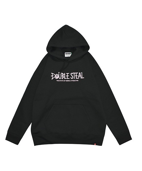 DOUBLE STEAL(ダブルスティール)の「World Logo 裏起毛 パーカー(パーカー・メンズ・グレー系その他2/ブラック×ピンク/グレー系その他/ブラック×ホワイト/ピンク・X-LARGE/LARGE/MEDIUM)」の2枚目の写真