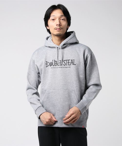 DOUBLE STEAL(ダブルスティール)の「World Logo 裏起毛 パーカー(パーカー・メンズ・グレー系その他2/ブラック×ピンク/グレー系その他/ブラック×ホワイト/ピンク・X-LARGE/LARGE/MEDIUM)」の8枚目の写真