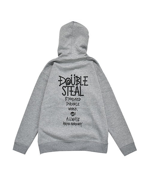DOUBLE STEAL(ダブルスティール)の「World Logo 裏起毛 パーカー(パーカー・メンズ・グレー系その他2/ブラック×ピンク/グレー系その他/ブラック×ホワイト/ピンク・X-LARGE/LARGE/MEDIUM)」の21枚目の写真