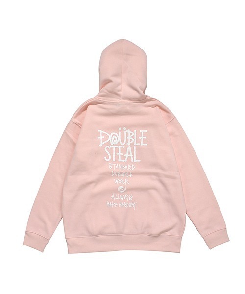 DOUBLE STEAL(ダブルスティール)の「World Logo 裏起毛 パーカー(パーカー・メンズ・グレー系その他2/ブラック×ピンク/グレー系その他/ブラック×ホワイト/ピンク・X-LARGE/LARGE/MEDIUM)」の16枚目の写真