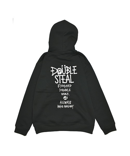 DOUBLE STEAL(ダブルスティール)の「World Logo 裏起毛 パーカー(パーカー・メンズ・グレー系その他2/ブラック×ピンク/グレー系その他/ブラック×ホワイト/ピンク・X-LARGE/LARGE/MEDIUM)」の6枚目の写真