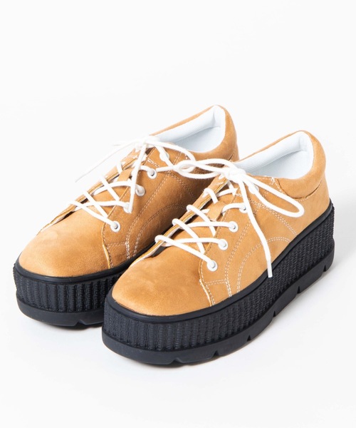 WEGO（ウィゴー）の「WEGO/ステッチデザインボリュームスニーカー（スニーカー・レディース・ホワイト/ブラック/ベージュ・MEDIUM/LARGE）」の5枚目の写真