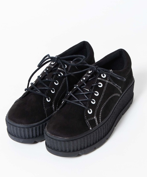 WEGO（ウィゴー）の「WEGO/ステッチデザインボリュームスニーカー（スニーカー・レディース・ホワイト/ブラック/ベージュ・MEDIUM/LARGE）」の10枚目の写真