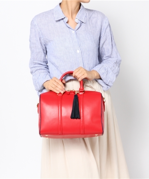 Demi-Luxe BEAMS(デミルクス ビームス)の「Demi-Luxe BEAMS / スプリット 2WAY ボストンバッグ(ボストンバッグ・レディース・ブラック/レッド・ONE SIZE)」の3枚目の写真