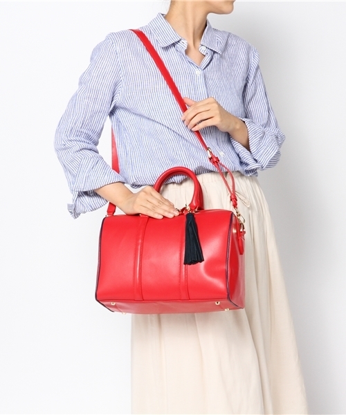 Demi-Luxe BEAMS(デミルクス ビームス)の「Demi-Luxe BEAMS / スプリット 2WAY ボストンバッグ(ボストンバッグ・レディース・ブラック/レッド・ONE SIZE)」の4枚目の写真