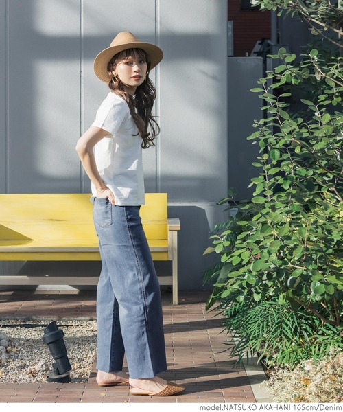 coca（coca）（コカ）の「＼新色登場／ストレッチ入りカットオフデニム（デニムパンツ・レディース・ブルー/ホワイト/ブラック・M/L）」の14枚目の写真