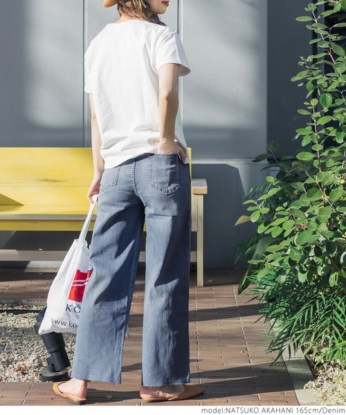 INSCRE カットオフデニムパンツ ブルー 新色登場／ストレッチ入りカットオフデニム（デニムパンツ