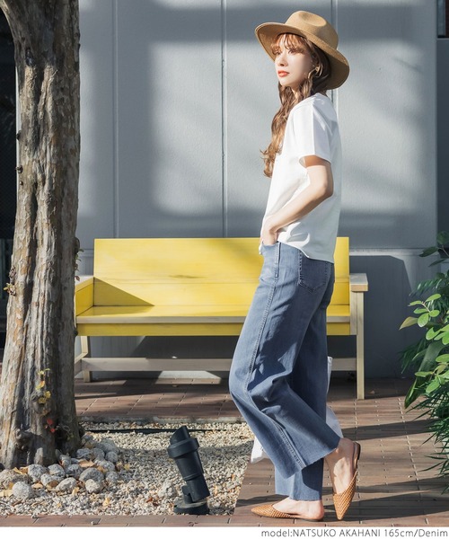 coca（coca）（コカ）の「＼新色登場／ストレッチ入りカットオフデニム（デニムパンツ・レディース・ブルー/ホワイト/ブラック・M/L）」の16枚目の写真