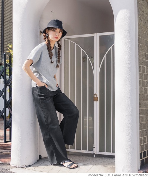 coca（coca）（コカ）の「＼新色登場／ストレッチ入りカットオフデニム（デニムパンツ・レディース・ブルー/ホワイト/ブラック・M/L）」の20枚目の写真