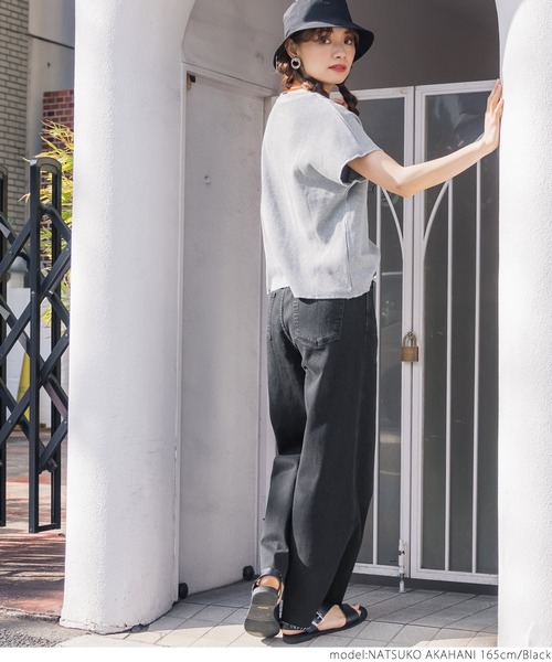 coca（coca）（コカ）の「＼新色登場／ストレッチ入りカットオフデニム（デニムパンツ・レディース・ブルー/ホワイト/ブラック・M/L）」の21枚目の写真