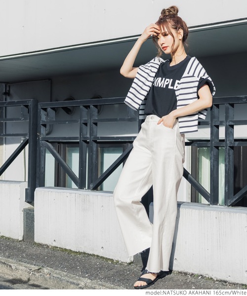 coca（coca）（コカ）の「＼新色登場／ストレッチ入りカットオフデニム（デニムパンツ・レディース・ブルー/ホワイト/ブラック・M/L）」の7枚目の写真