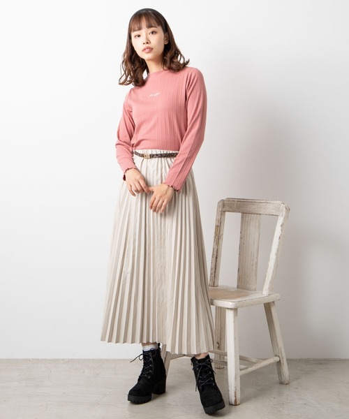 WEGO（ウィゴー）の「WEGO/【2点セット】2WAYベルト付きロングプリーツスカート（スカート・レディース・ブラック/ナチュラル・FREE）」の8枚目の写真