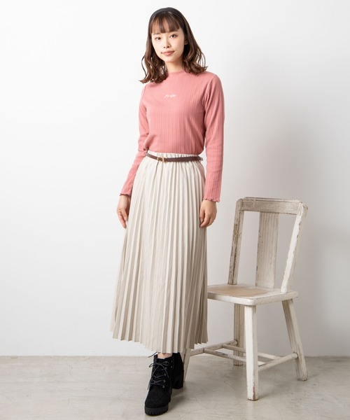 WEGO（ウィゴー）の「WEGO/【2点セット】2WAYベルト付きロングプリーツスカート（スカート・レディース・ブラック/ナチュラル・FREE）」の9枚目の写真
