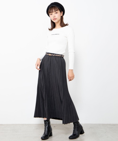 WEGO（ウィゴー）の「WEGO/【2点セット】2WAYベルト付きロングプリーツスカート（スカート・レディース・ブラック/ナチュラル・FREE）」の3枚目の写真