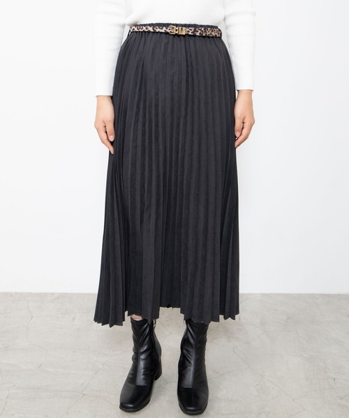 WEGO（ウィゴー）の「WEGO/【2点セット】2WAYベルト付きロングプリーツスカート（スカート・レディース・ブラック/ナチュラル・FREE）」の11枚目の写真