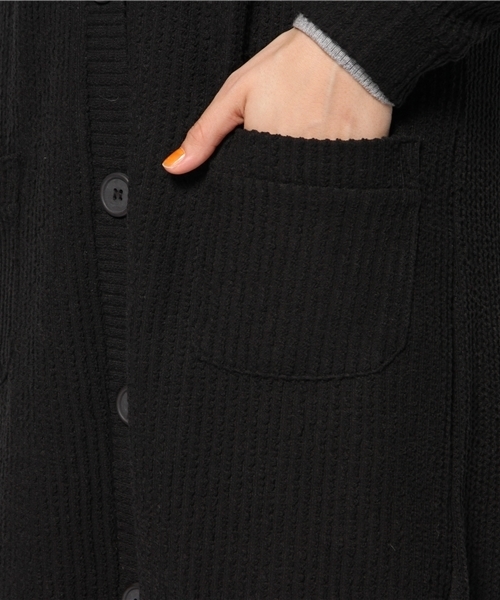 WEGO（ウィゴー）の「WEGO/リブニットロングカーディガン（カーディガン/ボレロ・レディース・ブラック・FREE）」の8枚目の写真