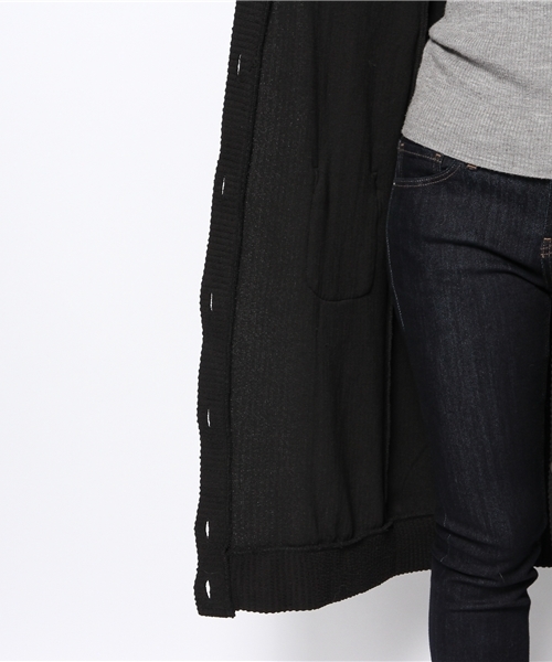 WEGO（ウィゴー）の「WEGO/リブニットロングカーディガン（カーディガン/ボレロ・レディース・ブラック・FREE）」の9枚目の写真