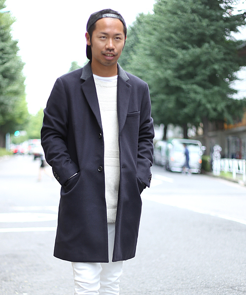And A（アンドエー）の「WOOL CHESTER COAT（チェスターコート・メンズ・ブルー/ネイビー/キャメル・44/40/42）」の15枚目の写真