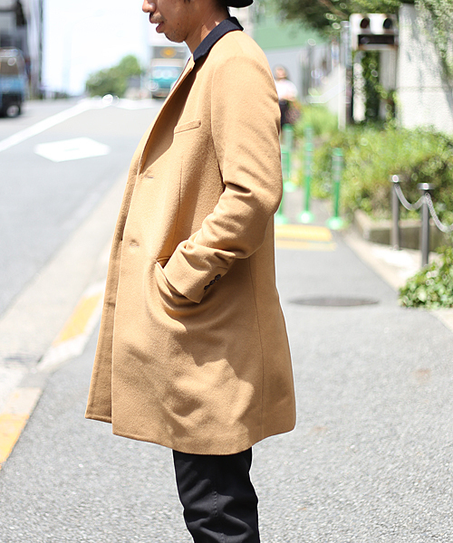 And A（アンドエー）の「WOOL CHESTER COAT（チェスターコート・メンズ・ブルー/ネイビー/キャメル・44/40/42）」の19枚目の写真