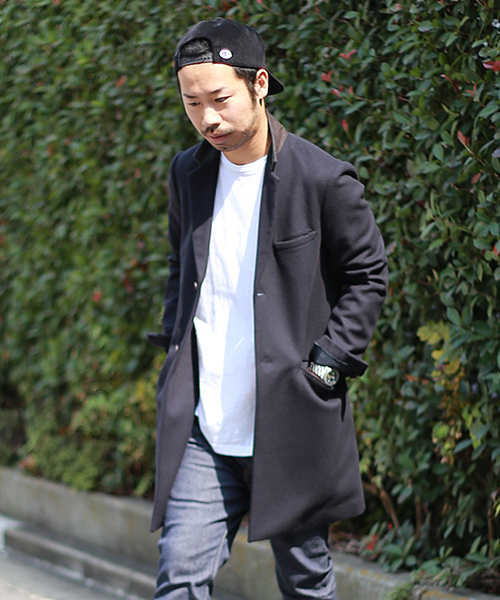 And A（アンドエー）の「WOOL CHESTER COAT（チェスターコート・メンズ・ブルー/ネイビー/キャメル・44/40/42）」の4枚目の写真