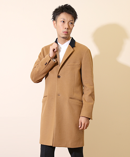 And A（アンドエー）の「WOOL CHESTER COAT（チェスターコート・メンズ・ブルー/ネイビー/キャメル・44/40/42）」の12枚目の写真