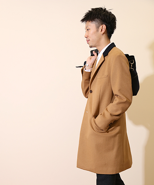 And A（アンドエー）の「WOOL CHESTER COAT（チェスターコート・メンズ・ブルー/ネイビー/キャメル・44/40/42）」の14枚目の写真