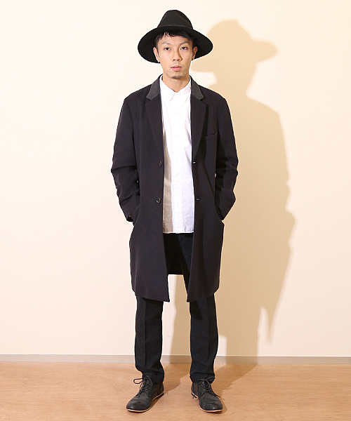 And A（アンドエー）の「WOOL CHESTER COAT（チェスターコート・メンズ・ブルー/ネイビー/キャメル・44/40/42）」の7枚目の写真