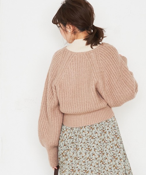 natural couture(ナチュラルクチュール)の「ぽわん袖ボレロ風カーディガン(カーディガン/ボレロ・レディース・アイボリー/モカ/イエロー・FREE)」の4枚目の写真
