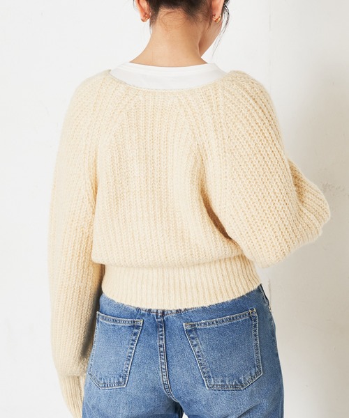 natural couture(ナチュラルクチュール)の「ぽわん袖ボレロ風カーディガン(カーディガン/ボレロ・レディース・アイボリー/モカ/イエロー・FREE)」の13枚目の写真
