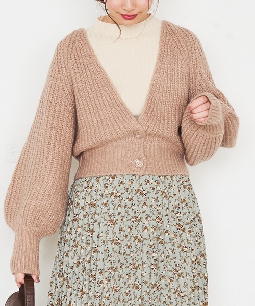 natural couture(ナチュラルクチュール)の「ぽわん袖ボレロ風カーディガン(カーディガン/ボレロ・レディース・アイボリー/モカ/イエロー・FREE)」の8枚目の写真