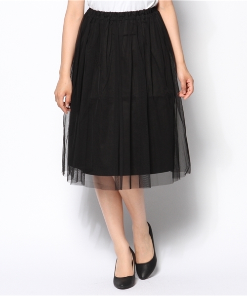 DISCOAT（ディスコート）の「通常販売開始！【Discoat】チュールひざ下スカート（スカート・レディース・アイボリー/ブラック/その他21・ﾌﾘ-）」の2枚目の写真