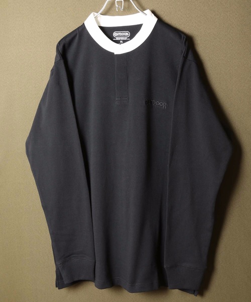 OUTDOOR PRODUCTS APPAREL(アウトドアプロダクツアパレル)の「ヘビーウェイト ワンポイントブランドロゴ スタンドカラーロングTシャツカットソー(Tシャツ/カットソー・メンズ・ダークベージュ/ブラック/杢グレー・MEDIUM/X-LARGE/LARGE/SMALL)」の5枚目の写真