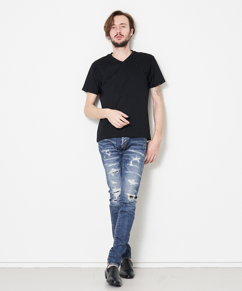 5351 POUR LES HOMMES(ゴーサンゴーイチプールオム)の「バンテージカスタムスキニーデニム(デニムパンツ・メンズ・インディゴブルー・44/46/48/50)」の7枚目の写真