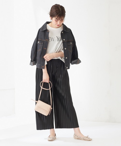 natural couture(ナチュラルクチュール)の「ランダムプリーツリラックスパンツ(その他パンツ・レディース・アイボリー/ミント/ブラック/グレー・FREE)」の21枚目の写真