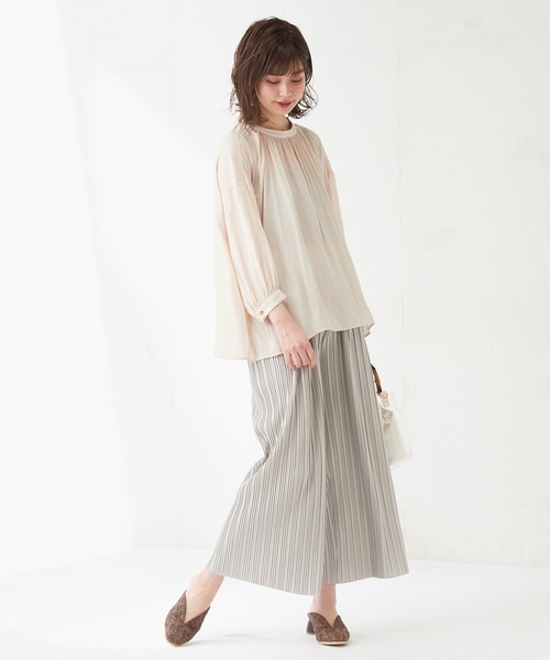 natural couture(ナチュラルクチュール)の「ランダムプリーツリラックスパンツ(その他パンツ・レディース・アイボリー/ミント/ブラック/グレー・FREE)」の18枚目の写真