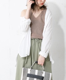 natural couture | やわらか微光沢バンドカラーシャツ(シャツ/ブラウス)