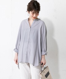 natural couture | やわらか微光沢バンドカラーシャツ(シャツ/ブラウス)