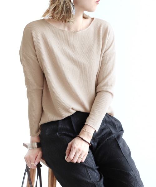 reca（レカ）の「大人ボートネックニットソー（ニット/セーター・レディース・ホワイト/ブラック/ベージュ/ブルー系その他/ピンク/ライトブルー/ラベンダー・FREE）」の17枚目の写真
